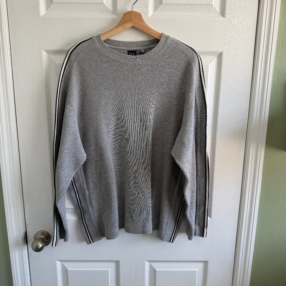 Gap Men's Long Sleeve Pullover Grey Sweater 100% Cotton Size Medium